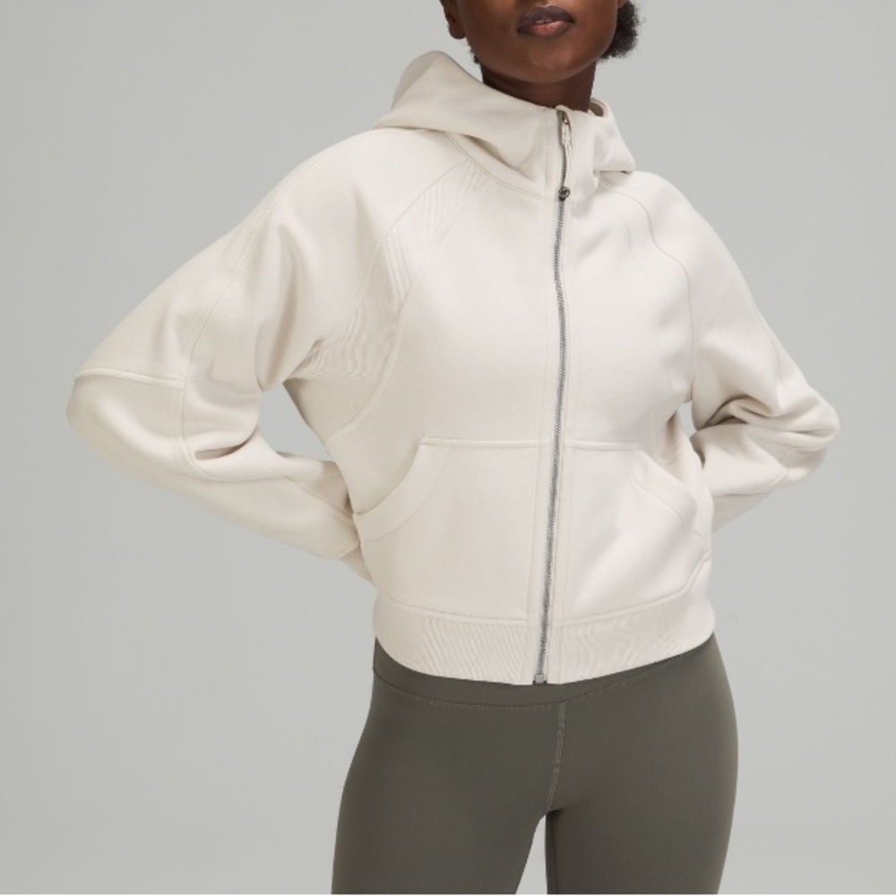 Cream/Ivory Full Zip Hoodie Lululemon Scuba